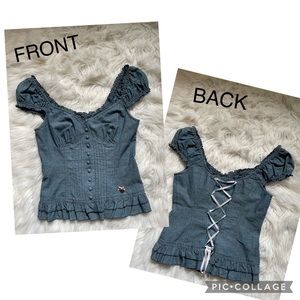 VINTAGE GUESS JEANS BUTTON UP CORSET STYLE BLOUSE